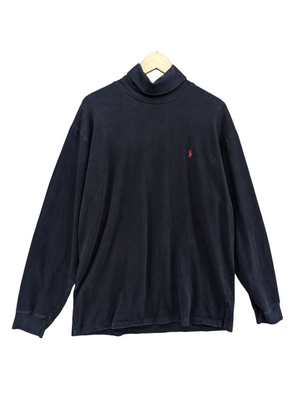 Polo Ralph Lauren Turtleneck Shirt Mens Navy Blue Long Sleeve Pullover Size XL